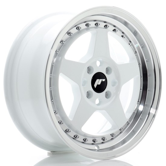 JR Wheels JR6 16x7 ET35 4x100 White w/ Machined Lip