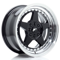 JR Wheels JR6 16x8 ET25 4x100/108 Gloss Black w/ Machined Lip