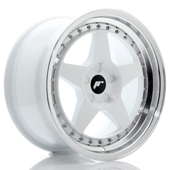 JR Wheels JR6 17x9 ET20-35 5H BLANK White w/ Machined Lip