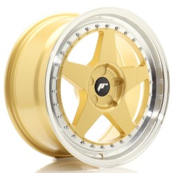 JR Wheels JR6 18x8 ET20-35 5H BLANK Gold w/ Machined Lip