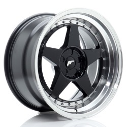 JR Wheels JR6 18x10,5 ET0-25 5H BLANK Gloss Black w/ Machined Lip