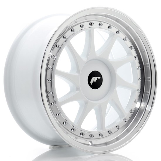 JR Wheels JR26 17x8 ET20-35 BLANK White w/ Machined Lip